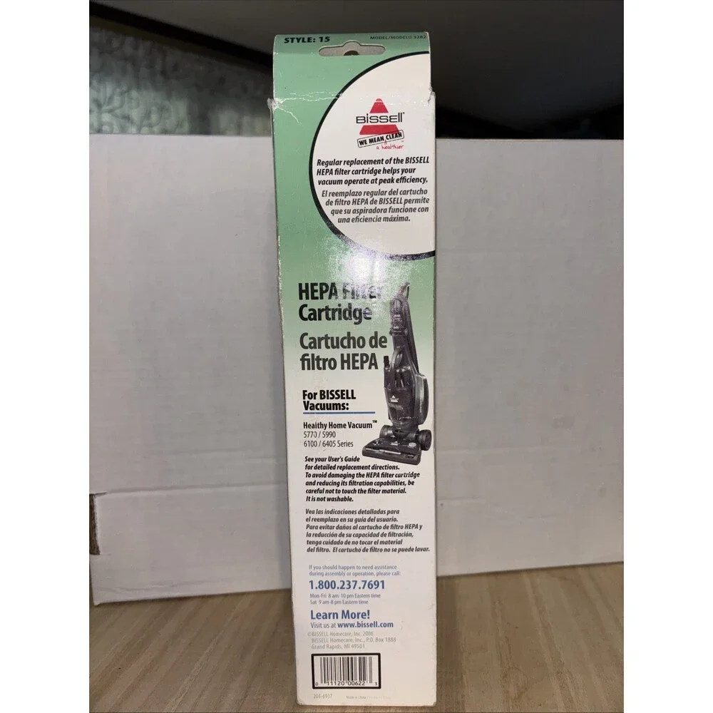 GENUINE Bissell Vacuum HEPA Filter Cartridge Style 15 Model 3282 NEW